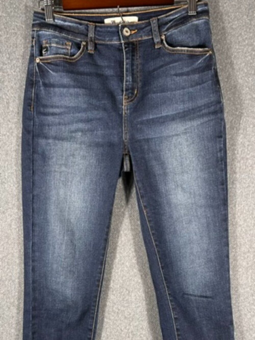 Kancan Ankle Skinny Jeans Womens Sz 7/27 Blue Dark Wash Frayed Hem #KC9121D